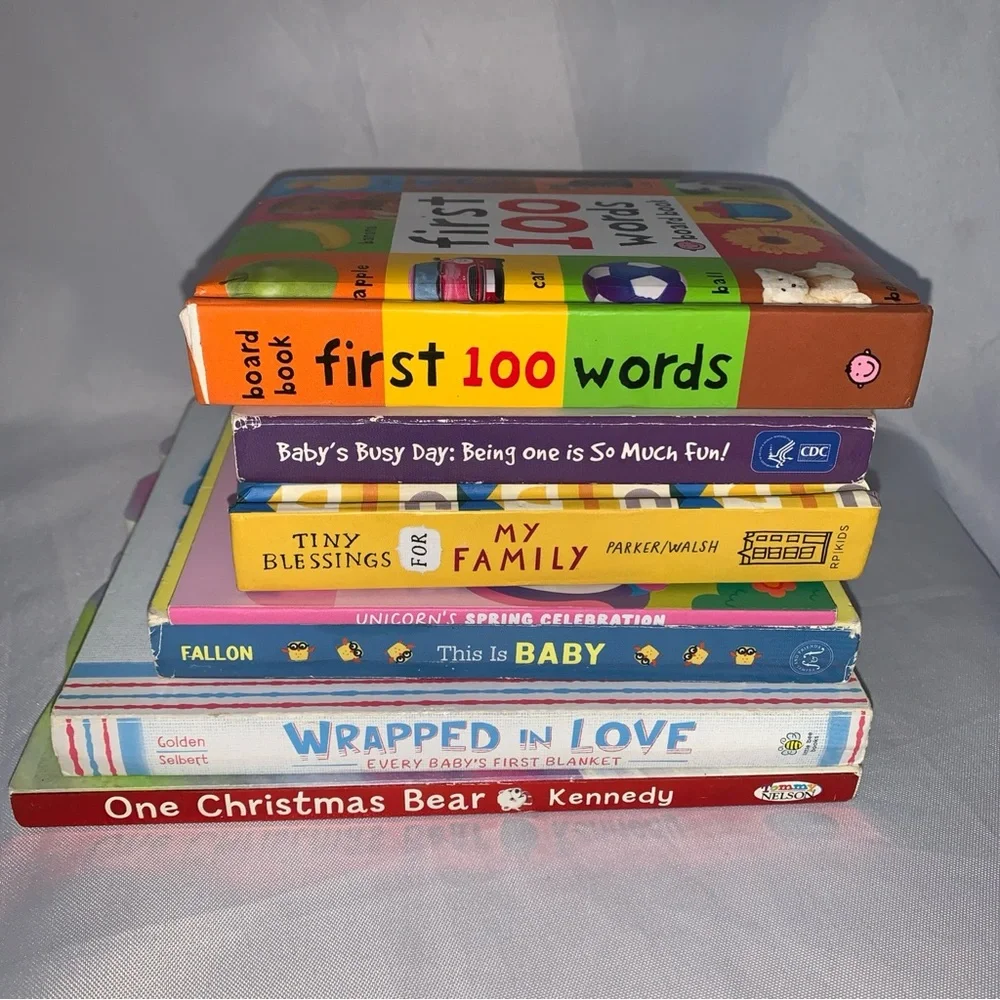 Toddler Kids Board Books Interactive Set Bundle of 7 Learning Love Fun